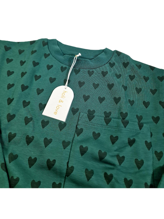 HOLI AND LOVE outlet sweat coeur vert 12/13 ans