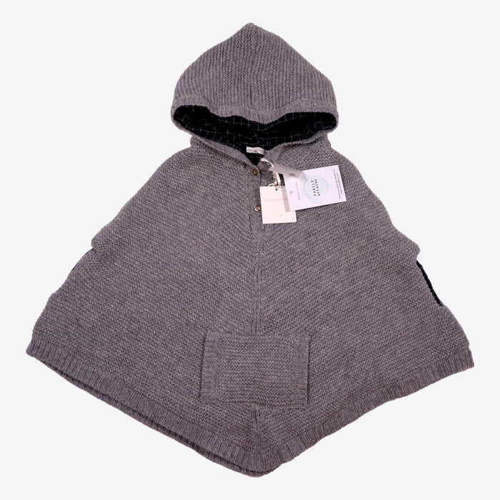 LES ENFANTINES 2 ans Poncho maille tricot gris