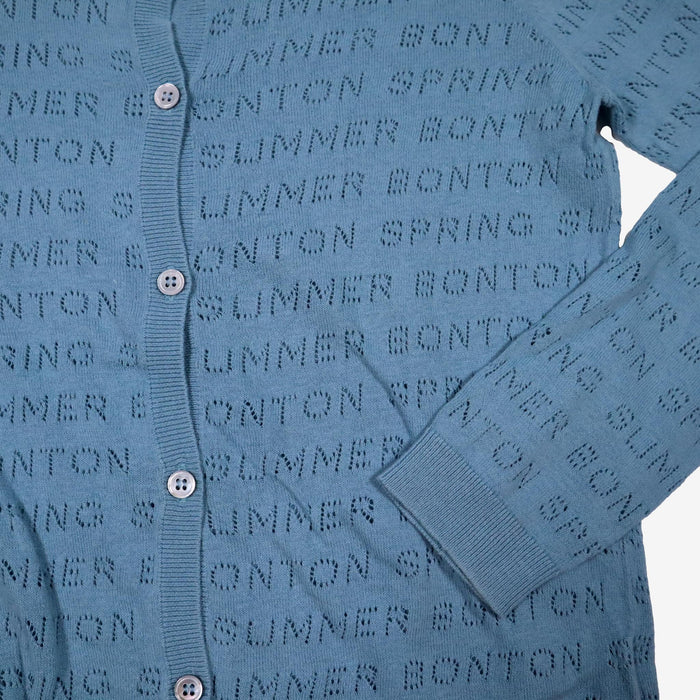 BONTON 12 ans gilet bleu coton écriture summer bonton