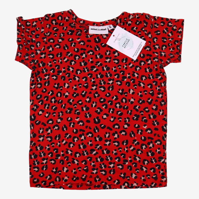 MINI RODINI 3 ans Tee-shirt léopard rouge