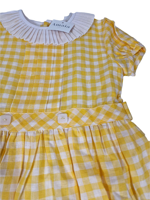 AMAIA outlet robe jaune carreaux 8 ans