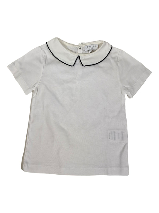 AMAIA 2,3 ans outlet tee shirt blanc col marine