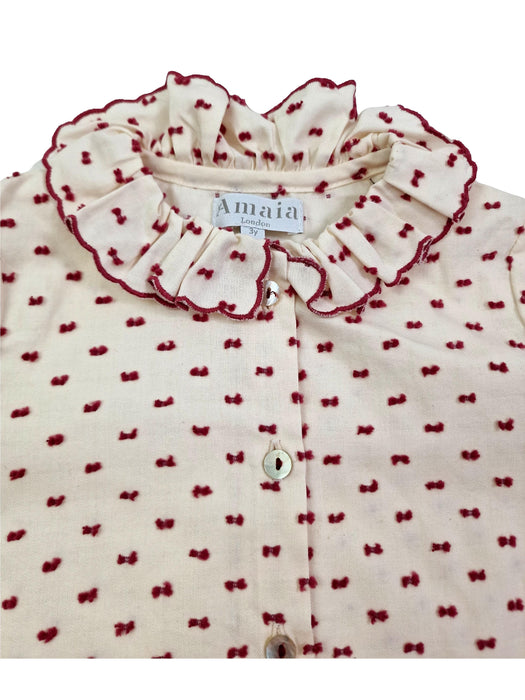 AMAIA outlet 3 ans blouse plumetis rouge