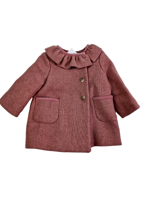 Manteau en laine rose bonpoint fille
