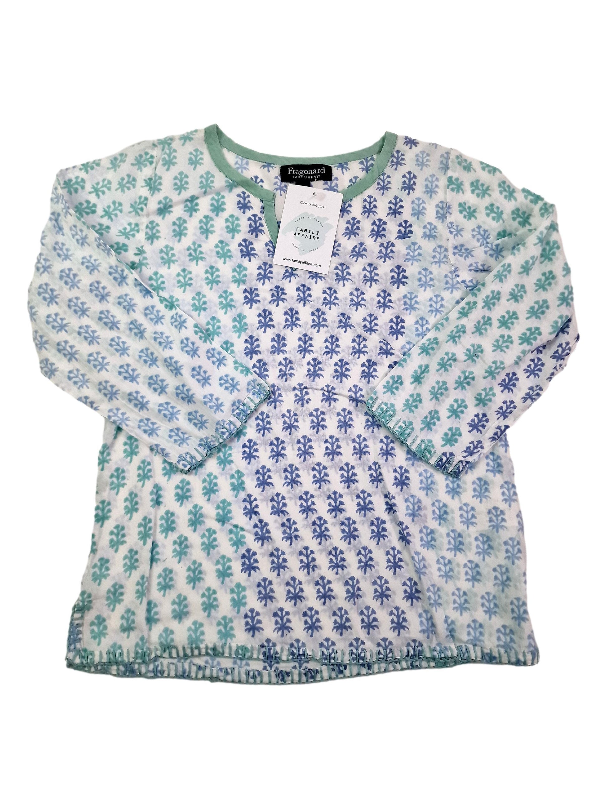 FRAGONARD 6 ans blouse bleu verte