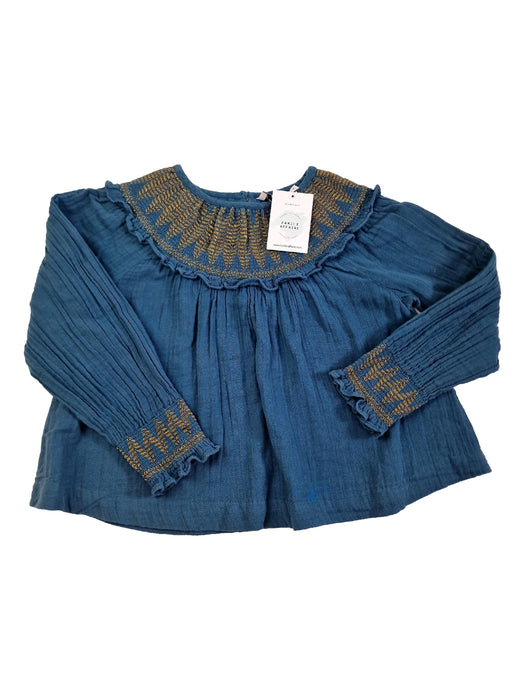 CYRILLUS 8 ans blouse bleu et or