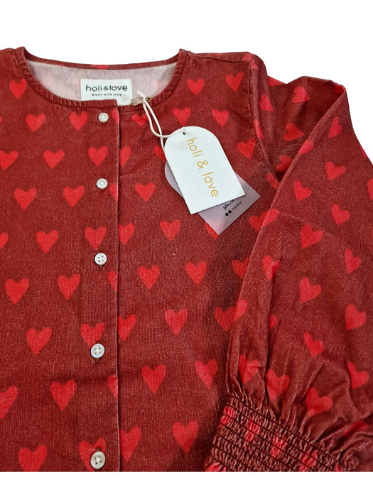 HOLI AND LOVE outlet chemise coeur rust velours 4 à 9 ans