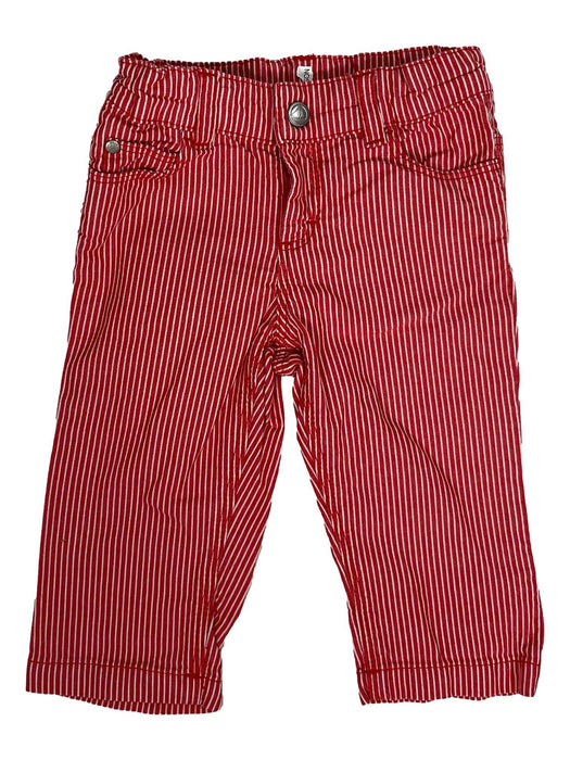 PETIT BATEAU 6 mois pantalon rayé rouge et blanc