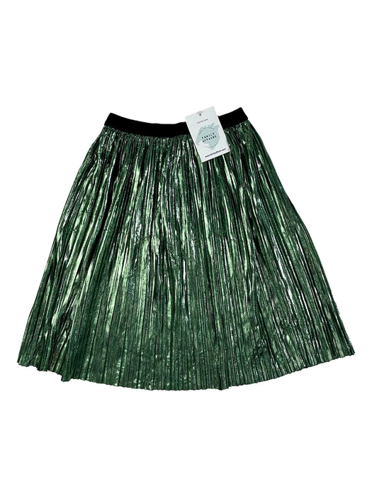 ZARA 6/7 ans jupe plissée verte et fils dorés