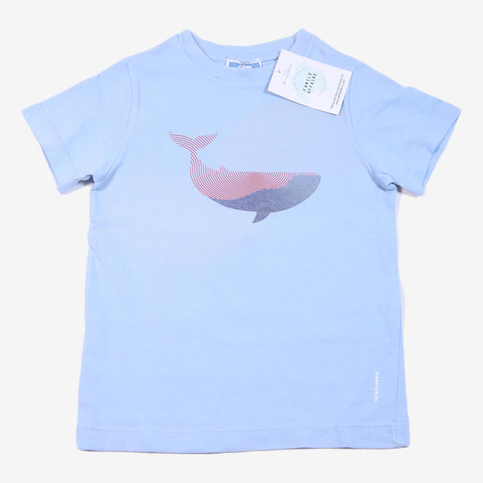 JACADI 4 ans T-shirt bleu ciel motif baleine