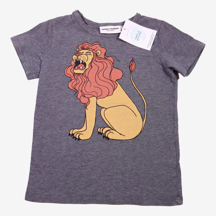 MINI RODINI 5 ans T-shirt gris motif lion