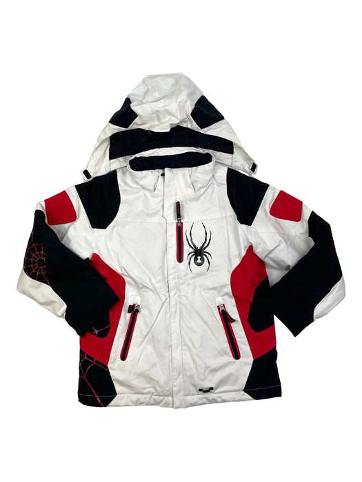 SPYDER 10 ans manteau de ski blanc rouge noir