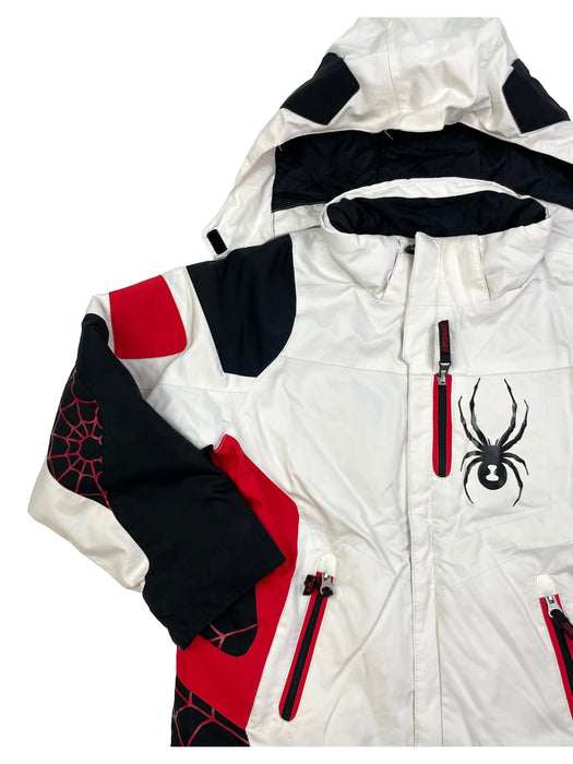 SPYDER 10 ans manteau de ski blanc rouge noir