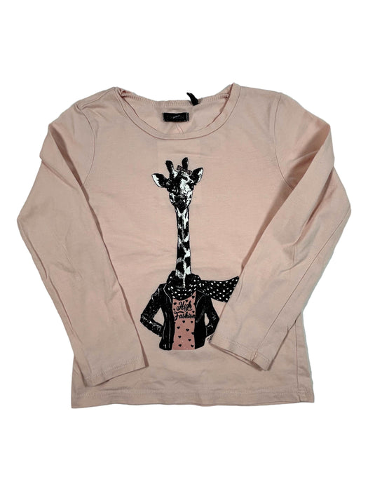 IKKS 4 ans Tee-shirt rose manches longues motif girafe