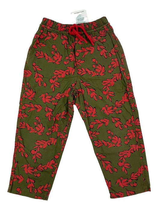 CHLOE STORA * MONOPRIX 5/6 ans pantalon vert motif rouge