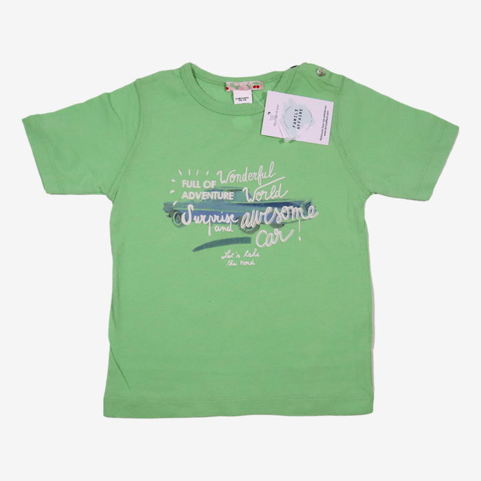 BONPOINT 2 ans T-shirt vert motif aventure