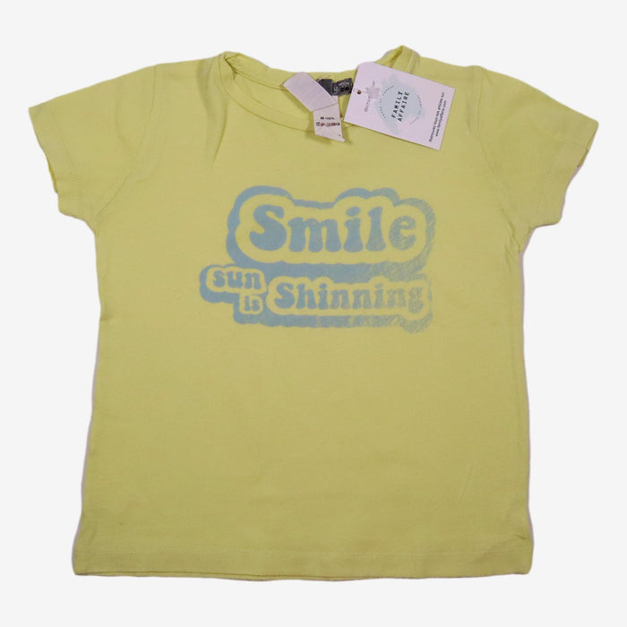 BONPOINT 3 ans T-shirt jaune fluo smile