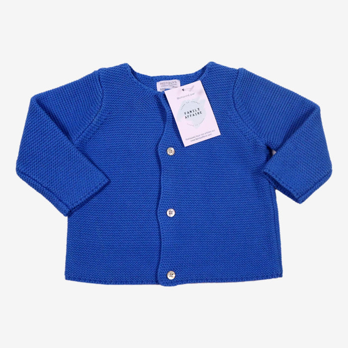NATALYS 6 mois Gilet bleu maille tricot