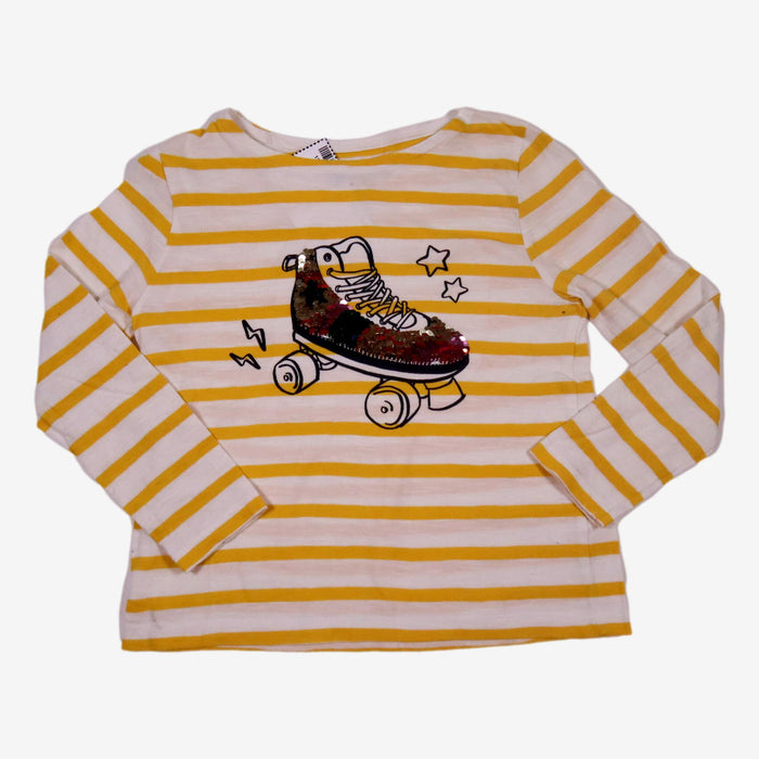 MONOPRIX 4 ans Tee-Shirt Roller paillettes rayures jaunes