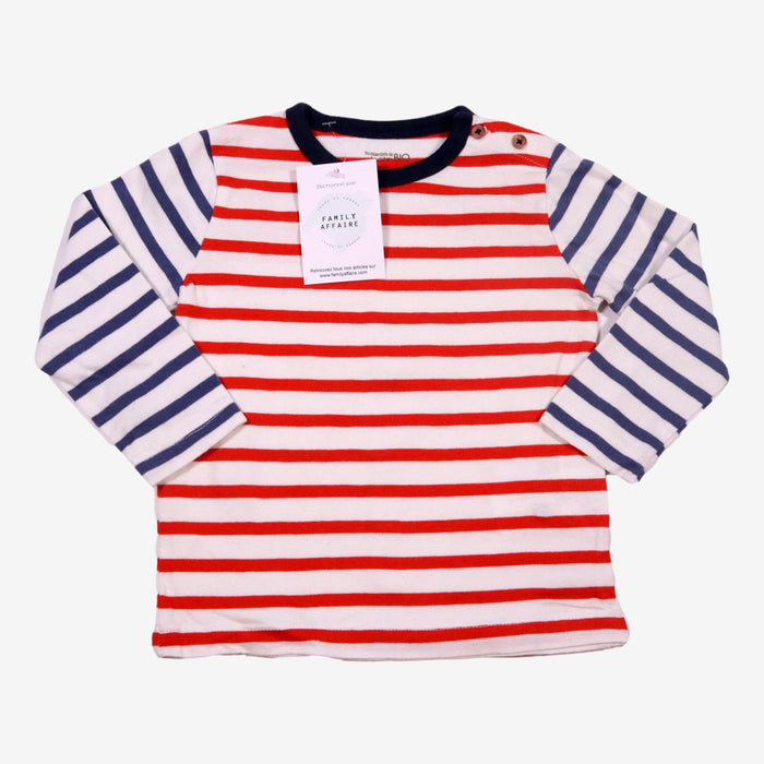 BOUTCHOU 18 mois Tee-shirt marinière rouge bleu