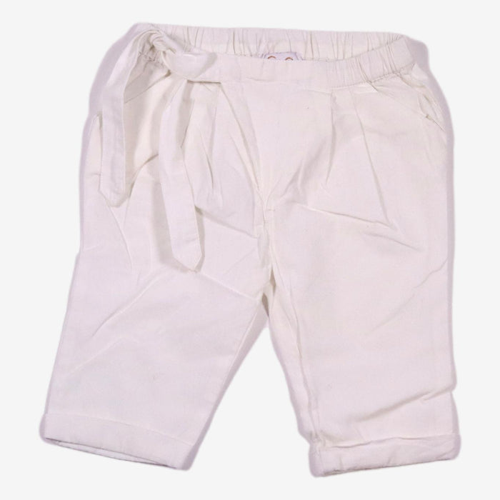 CdeC 6 mois Pantalon blanc noeud