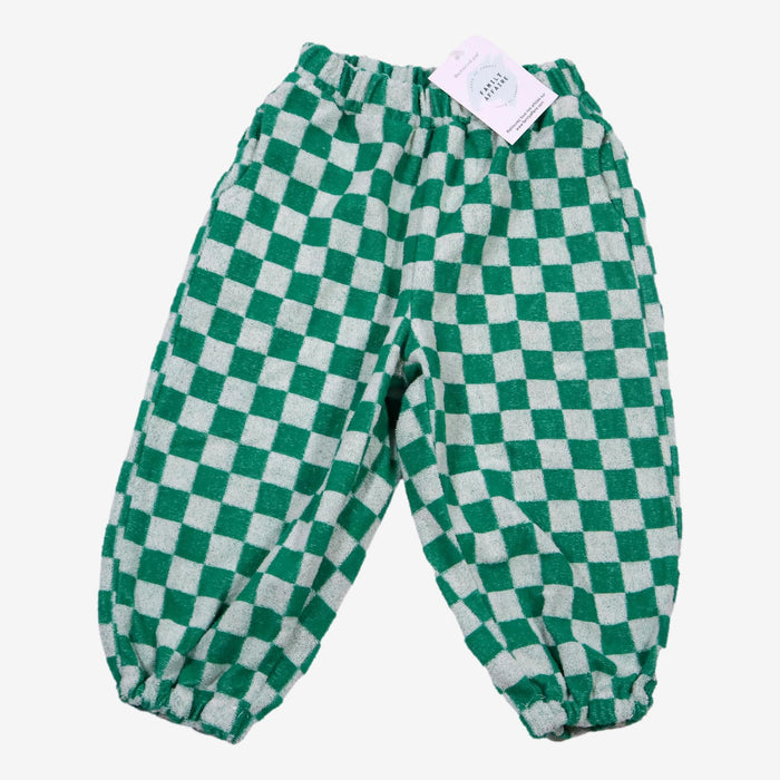 BEAGLE 3 ans Pantalon coton éponge carreaux vert
