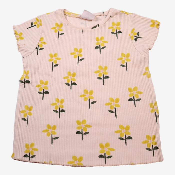 ZARA 4/5 ans tee shirt fleurs jaune