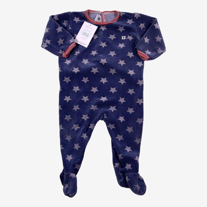 PETIT BATEAU 12 mois Pyjama bleu velours étoiles