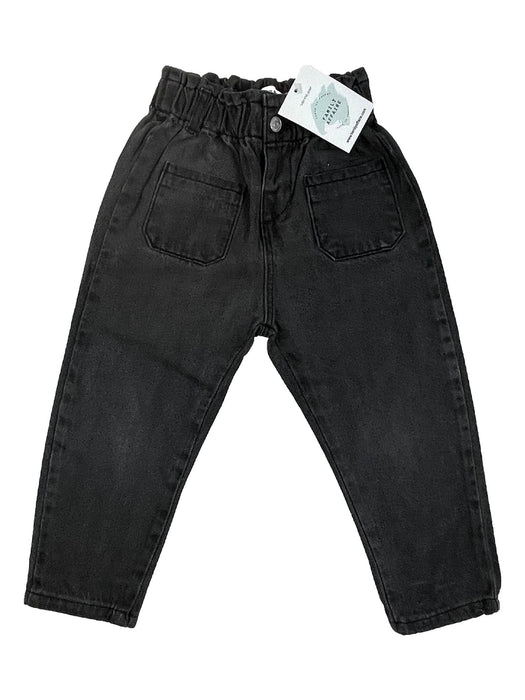 ZARA 3/4 ans jean noir taille haute
