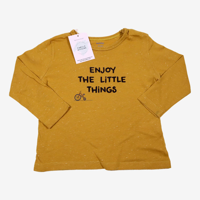 BOUTCHOU 2 ans tee shirt moutarde enjoy the little things