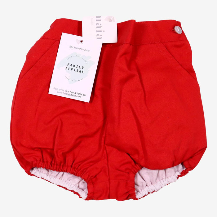 AMAIA 6 mois bloomers rouge coton