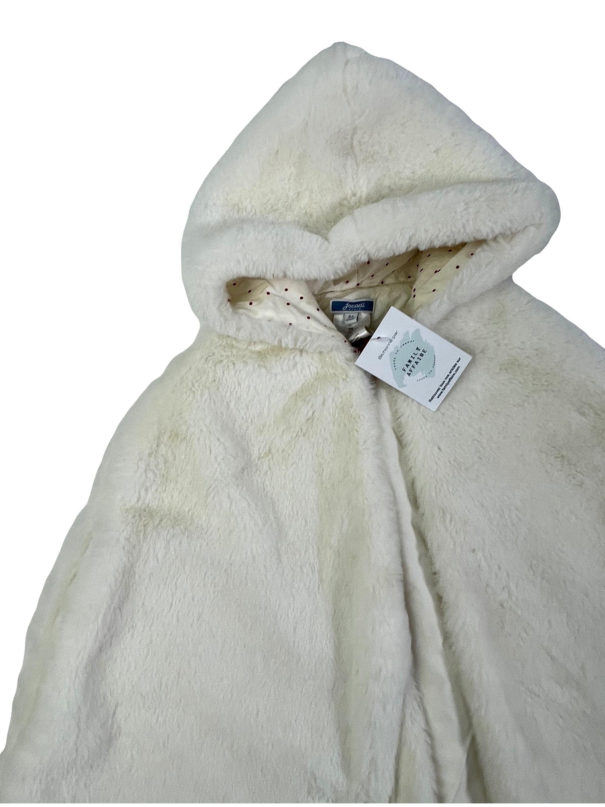 JACADI 6 ans cape en fausse fourrure blanche
