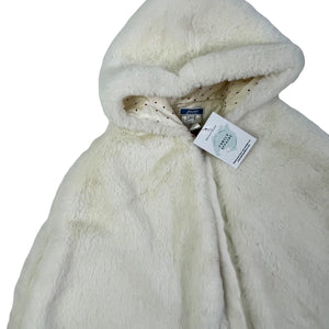 JACADI 6 ans cape en fausse fourrure blanche