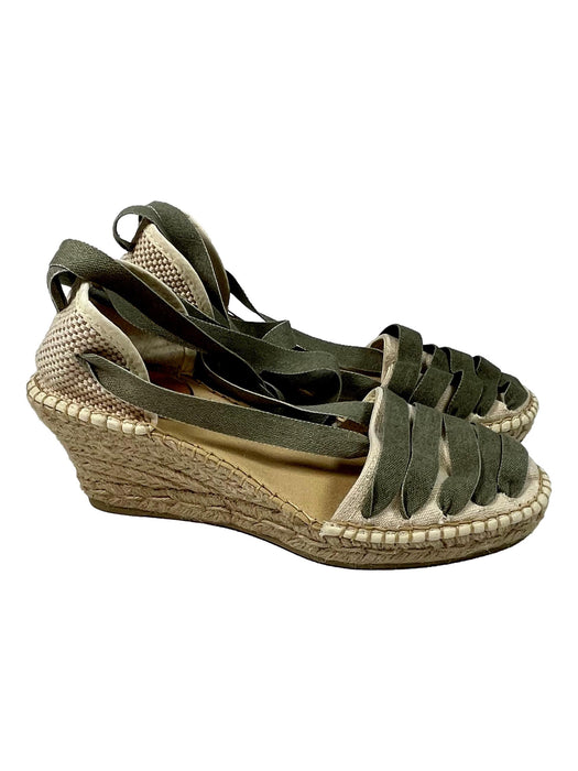 SALVI P37 sandales espadrilles compensées liens vert