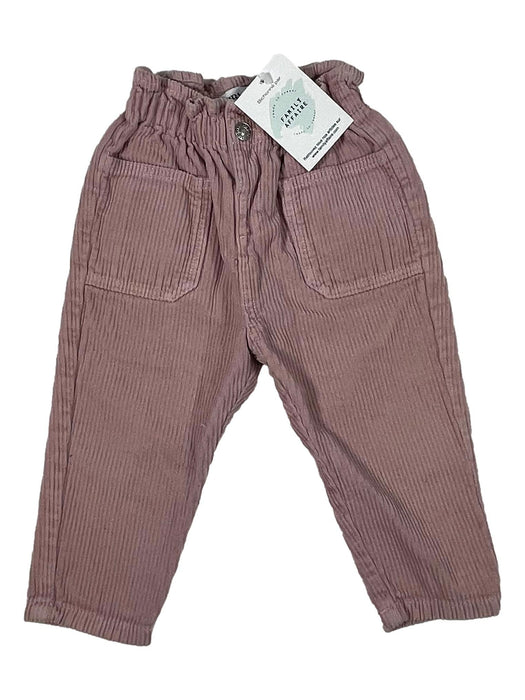 ZARA 9/12 mois pantalon taille haute velours rose
