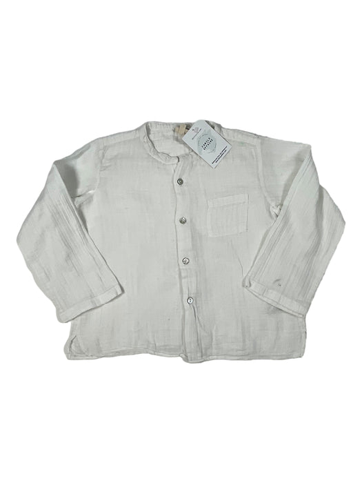 BONTON 4 ans chemise en gaze de coton blanc