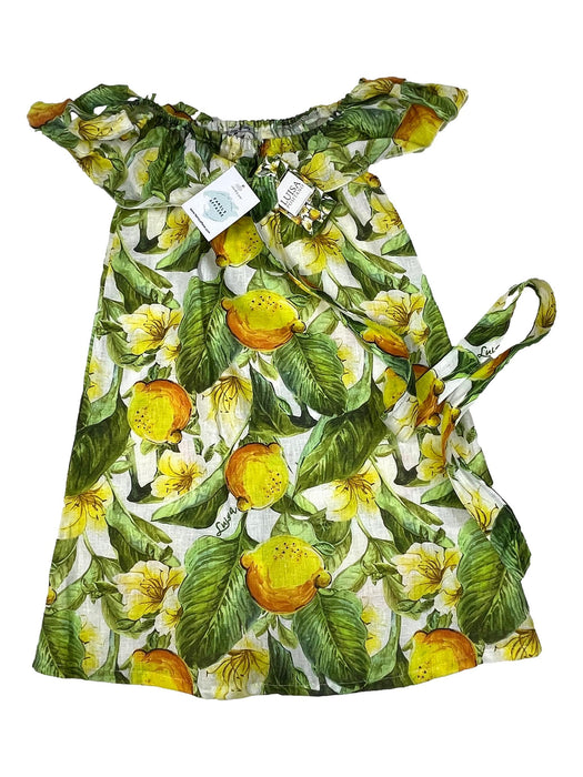 LUISA NEUF 6/8 ans robe en lin citrons