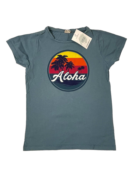 BONTON 10 ans tee shirt bleu aloha