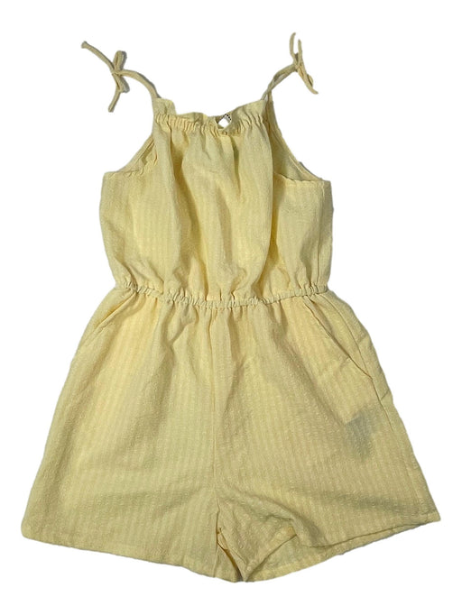 Combinaison short jaune à bretelles H&M pour enfants en coton bio - Vêtement tendance et durable.