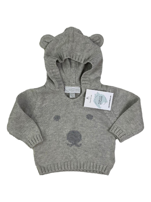 THE LITTLE WHITE COMPANY 0 mois pull a capuche gris