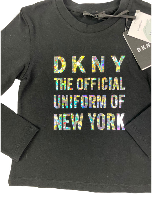 DKNY NEUF 4 ans tee shirt noir NEW YORK brillant