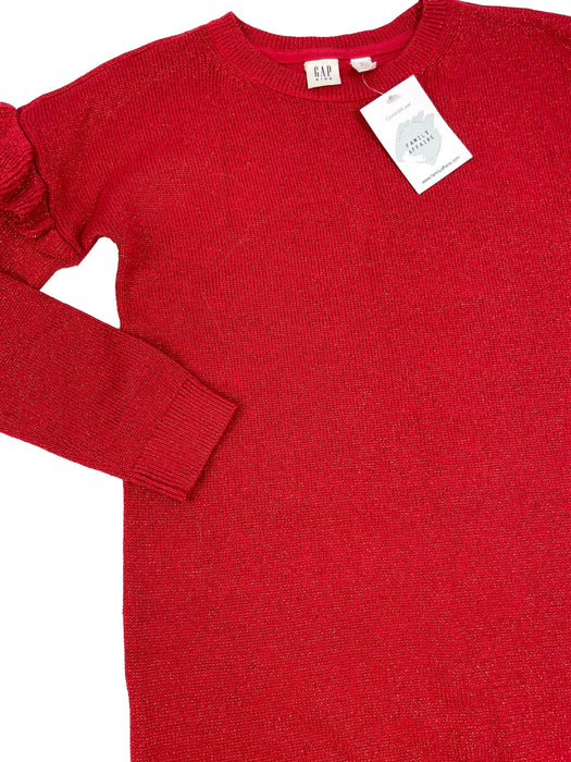 GAP 8 ans robe pull rouge avec fils de lurex