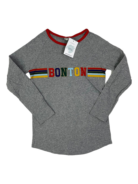 BONTON 10 ans tee shirt gris arc en ciel
