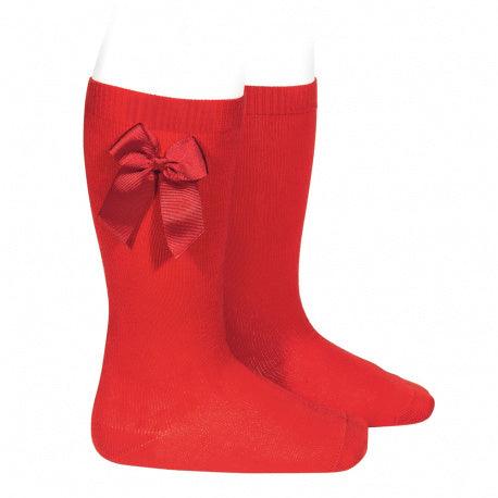 CONDOR outlet chaussettes hautes rouge noeud  12/24m