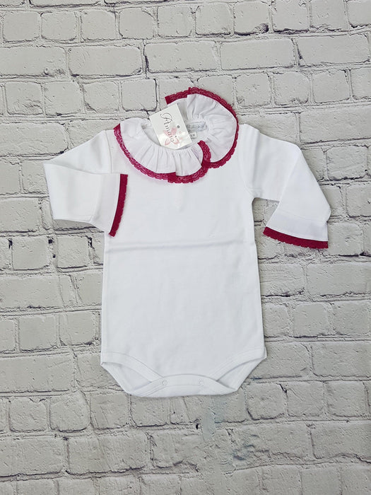 AMAIA outlet baby body with pink lace collar - FAMILY AFFAIRE (4336659857456)