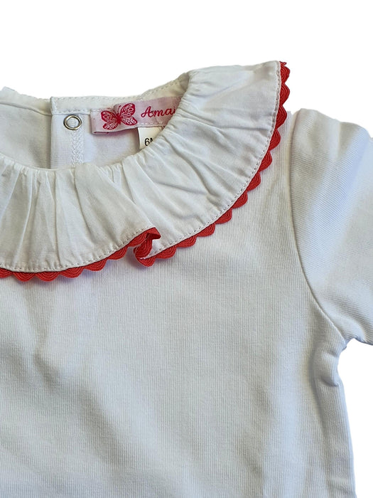 AMAIA outlet girl or boy body red round collar 12m (4439807688752)