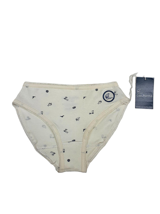 CACHOTTE NEW girl panties off white with blue design  4/5yo and 6/8yo (6707125223472)
