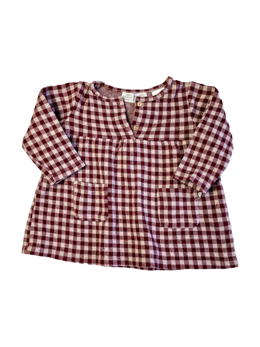 ZARA 9/12m blouse carreaux bdx