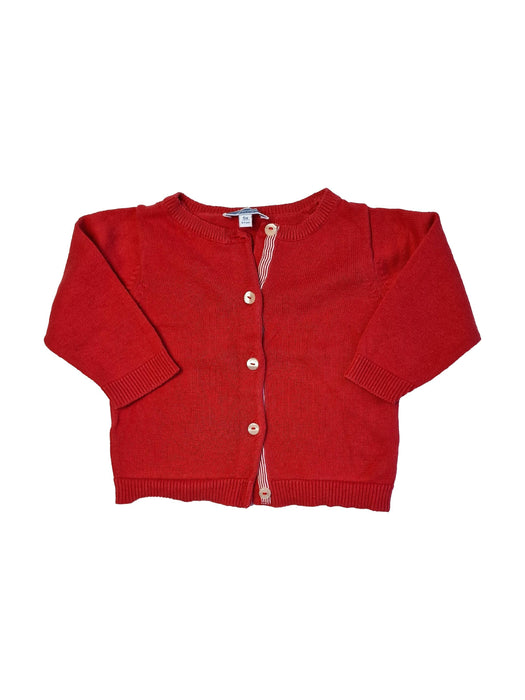 JACADI gilet rouge coton 6m