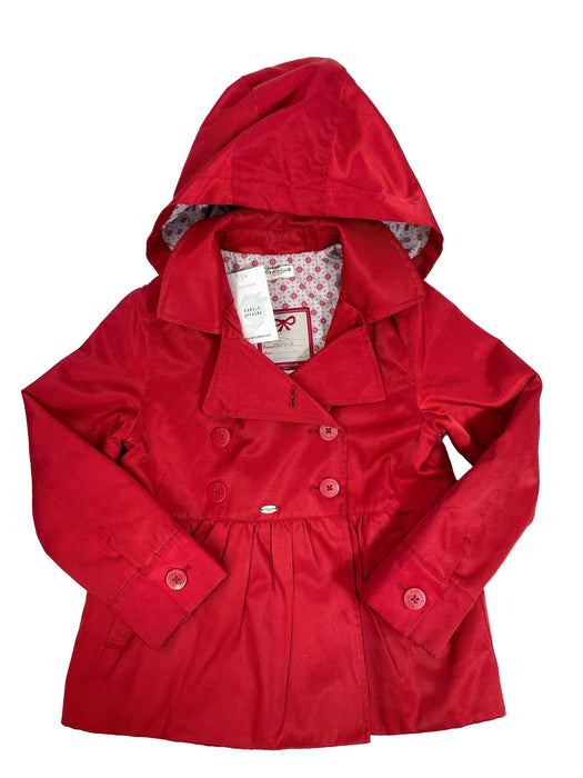 CYRILLUS manteau trench rouge 8 ans